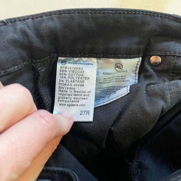 AG Adriano Goldschmied Farrah High-Rise Skinny Jeans Black 27R. - Picture 7 of 10